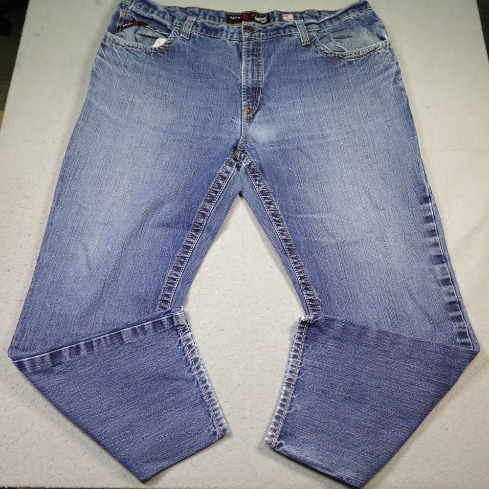 Ariat FR Jeans Mens 42x32 Blue M3 Loose Straight Work Wear Denim Flame Resistant